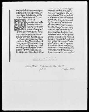 Defensor, Liber Scintillarum — Initiale D(ominus dicit), Folio 17recto