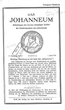 11. Jahrgang, Heft 43