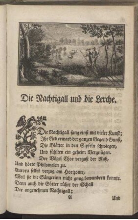Die Nachtigall und die Lerche. - Der Fuchs und die Elster.
