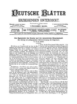 Das Eigenrecht des Kindes und die menschliche Gemeinschaft; ein Beitrag zur pädagogischen Reformbewegung der Gegenwart : (Fortsetzung)