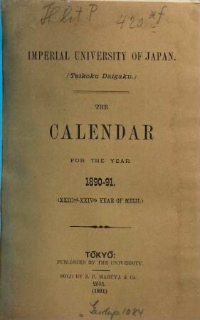 Calendar. 1890/91