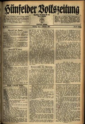 Ausgabe vom Freitag, den 07. Oktober 1921.