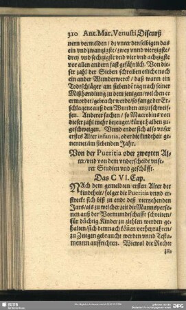 Von der Pueritia oder zweiten Alter, und von dem unterscheidt unserer Studien und geschäfft. Das CVI. Cap.