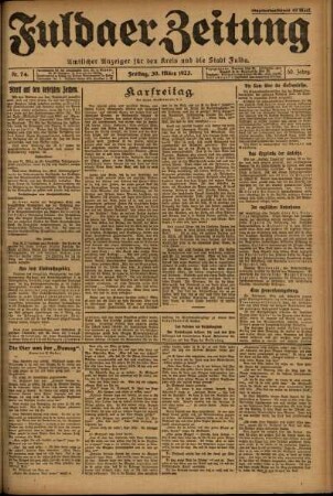 Ausgabe vom Freitag, den 30. März 1923.