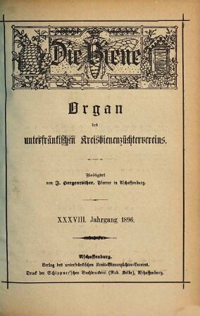 Die Biene. 38. 1896