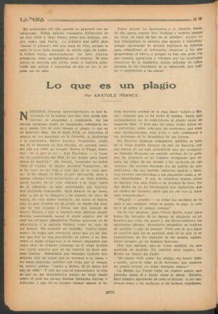 Lo que es un plagío