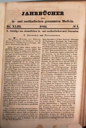 Carl Christian Schmidt's Jahrbücher der in- und ausländischen gesammten Medicin. 43. 1844