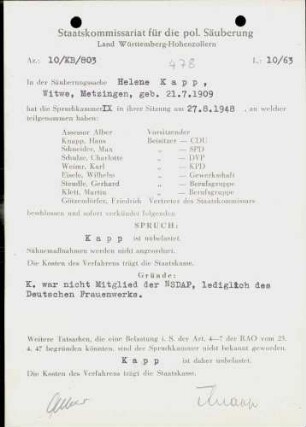 Kapp, Helene