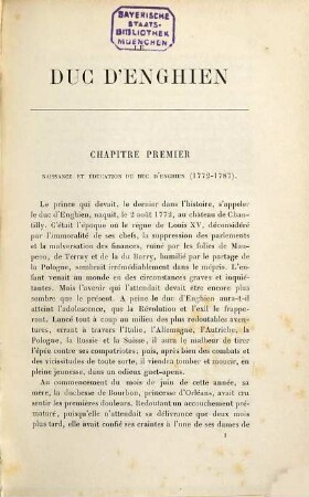 Le duc d'Enghien 1772 - 1804 par Henri Welschinger