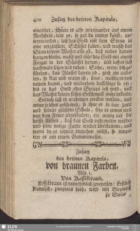 Zusatz des dritten Kapitels, von braunen Farben