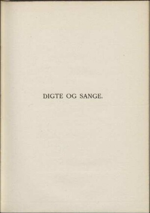 Digte Og Sange.
