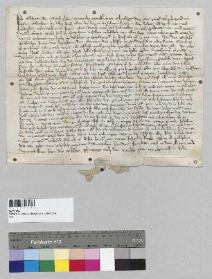 Elisabeth Preisinger von Kopfsburg, Schwester des Grimold von Kopfsburg, übergibt dem Kloster Seligenthal für einen Jahrtag ihren Eigenhof zu Hetzhof (? Hetzchouen). S: Elisabeth Preisinger von Kopfsburg