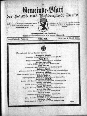 1918,31: Nr. 31, 4. August 1918