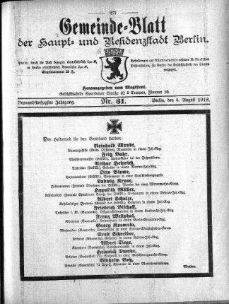 1918,31: Nr. 31, 4. August 1918