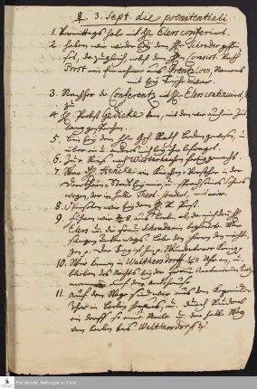 Auszug aus dem Tagebuch von Johann Anastasius Freylinghausen.