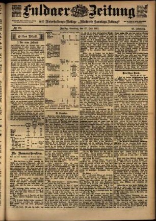 Erste Ausgabe vom Samstag, den 27. Juli 1901.