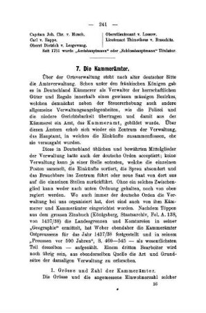7. Die Kammerämter