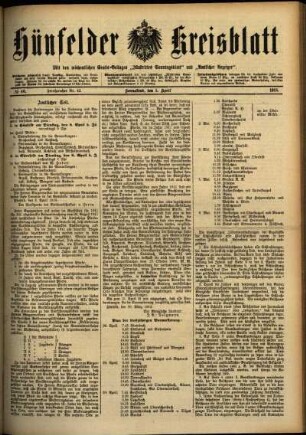 Ausgabe vom Samstag, den 05. April 1913.