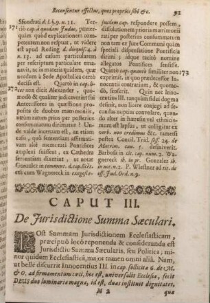 Caput III. De Jurisdictione Summa Saeculari.