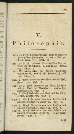 V. Philosophia