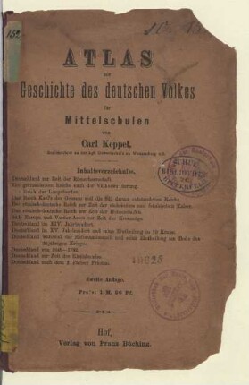 Atlas zur Geschichte des deutschen Volkes für Mittelschulen