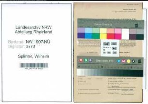 Entnazifizierung Wilhelm Splinter , geb. 20.08.1897 (Landwirt)