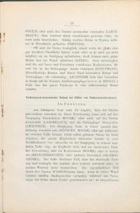 Pathologisch-anatomischer Befund bei Fällen von Pankreaskonkretionen.