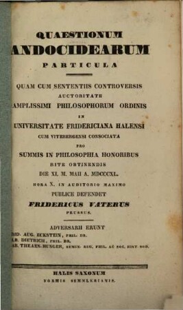 Quaestionum Andocidearum Particula