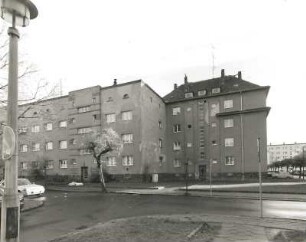 Wurzen, Liscowstraße 2 bis 8. Wohnhäuser einer Wohnanlage (1920/1930)
