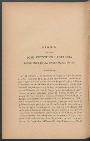Diario desde Junio de 1849 hasta Marzo de 1852 - (Continuación)