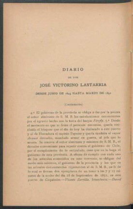 Diario desde Junio de 1849 hasta Marzo de 1852 - (Continuación)