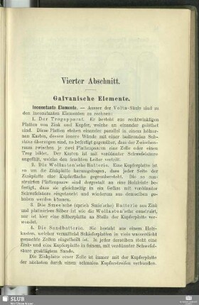 Vierter Abschnitt. Galvanische Elemente