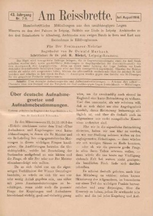 Nr. 7/8. Juli/August 1916.