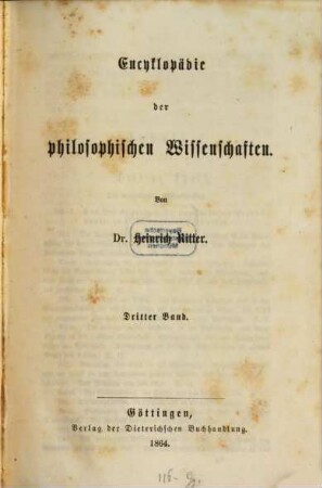 Encyklopädie der philosophischen Wissenschaften, 3