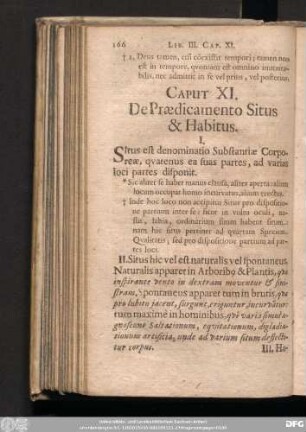 Caput XI. De Praedicamento Situs & Habitus.