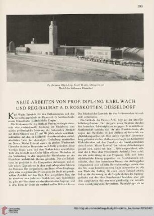 Neue Arbeiten von Prof. Dipl. Ing. Karl Wach und Reg.-Baurat A. D. Rosskotten, Düsseldorf