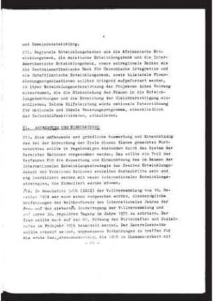 VI. Auswertung und Einschätzung