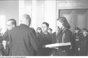 Dresden. Wilhelm Pieck, Präsident der DDR, in Dresden bei der Landesregierung Sachsen, November 1949
