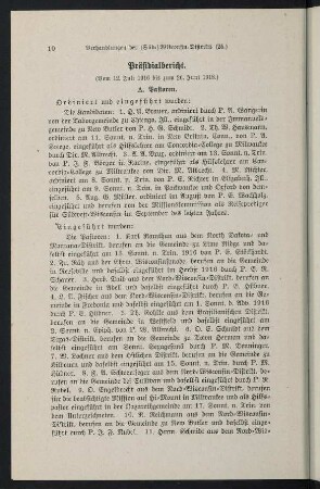 10-12, Präsidialbericht