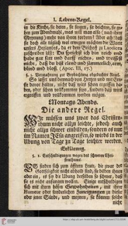 Montags Abends. Die andere Regel