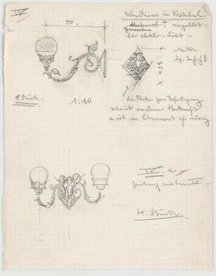 Thiersch, Friedrich von; Wiesbaden; Kurhaus - Wandarm im Vestibül (Teilansicht, Details)