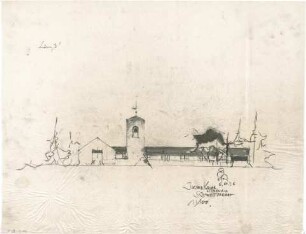 Gsaenger, Gustav; Eichenau (Bayern); Freizeitkirche, Projekt Jugendheim - Südwestseite, Lösung B (Ansicht)
