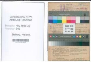 Entnazifizierung Helene Sieberg , geb. 12.08.1901 (Lehrerin)