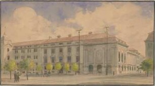 Hildebrand, Adolf von; München; Preußische Gesandtschaft und Schackgalerie, Neubau - Perspektive