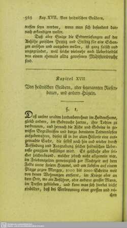 Kapitel XVII. Von heidnischen Gräbern, oder sogenannten Riesenbetten, und andern Hügeln