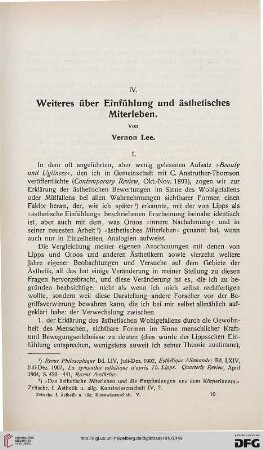 Weiteres über Einfühlung und ästhetisches Miterleben