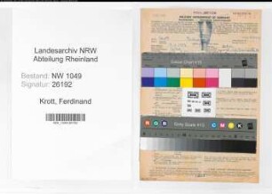 Entnazifizierung Ferdinand Krott , geb. 19.04.1907 (Postbeamter)