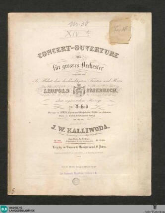 Concert-Ouverture No. 14 für grosses Orchester : Op. 206