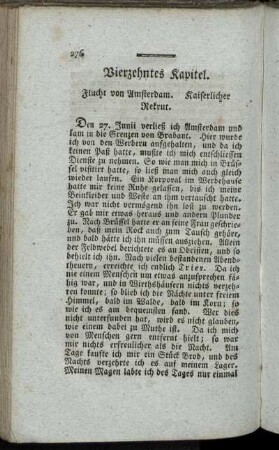 Vierzehntes Kapitel. Flucht von Amsterdam. Kaiserlicher Rekrut.
