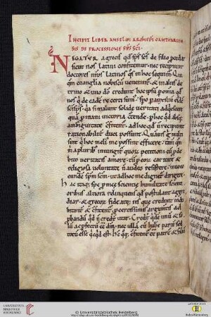 Anselmus Cantuariensis: De processione spiritus sancti